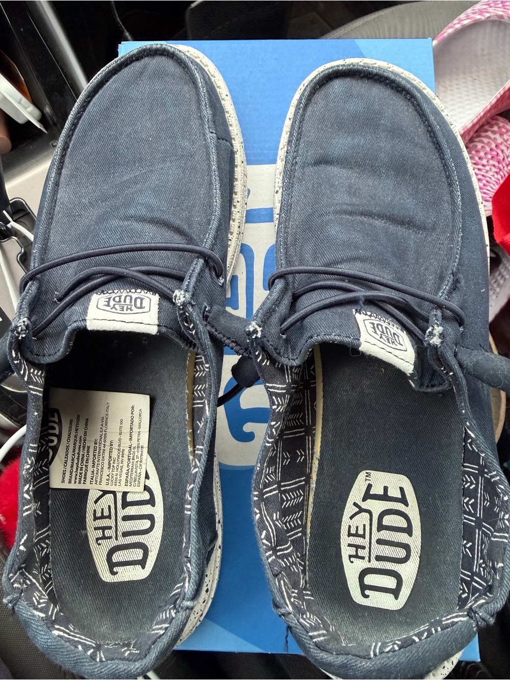 Hey Dude women’s Navy Canvas Boat Shoes